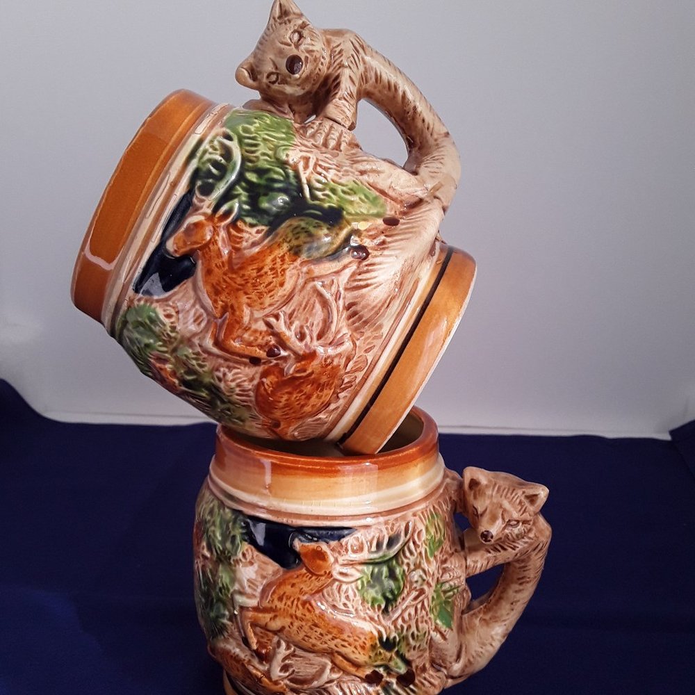 Vintage LEGO 2 Pc Mugs Fox Handle